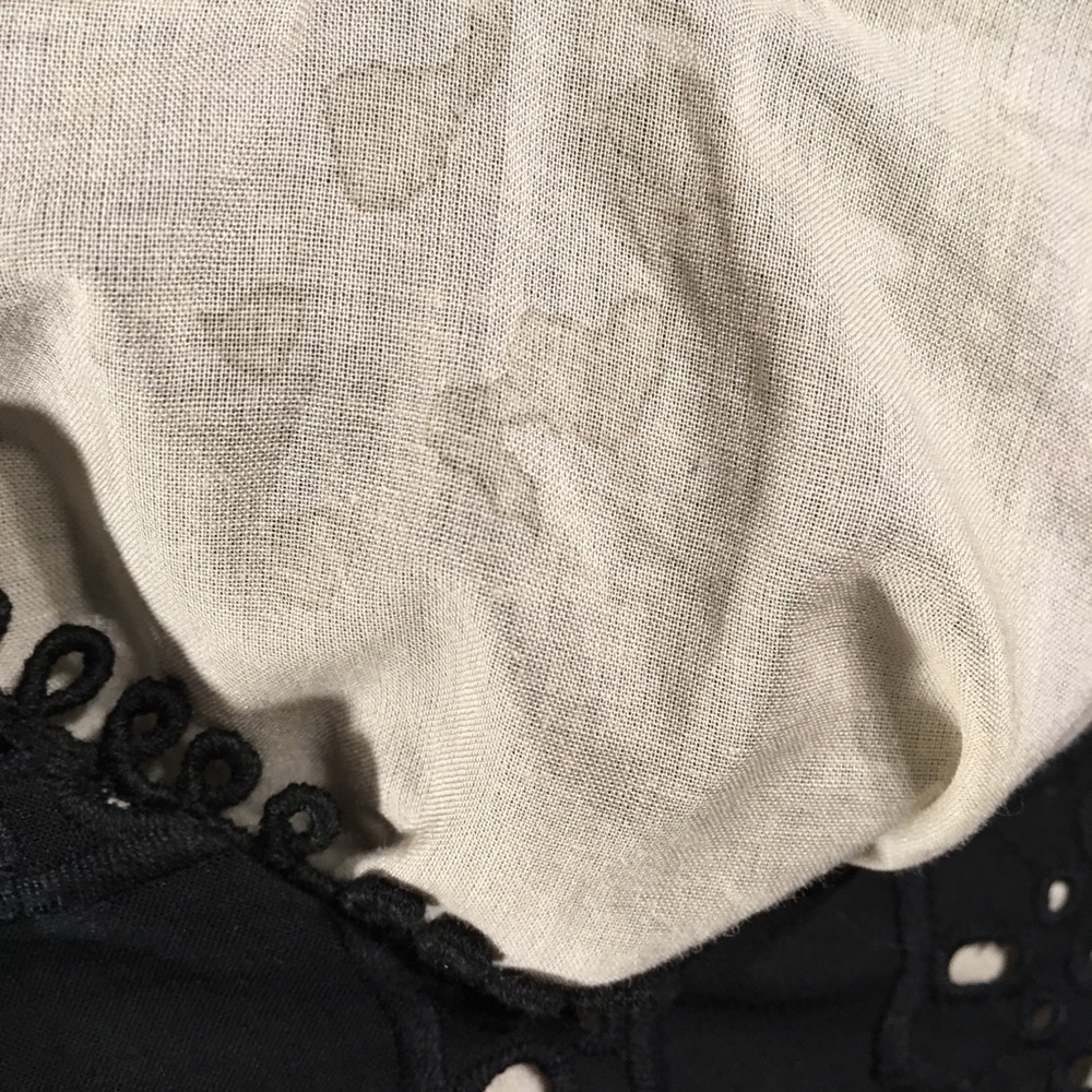 Maeve Anthro Eyelet Babydoll Dress Black Lined XS - Picture 8 of 8